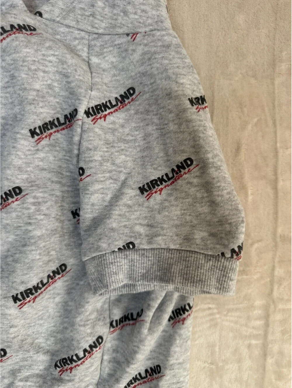 Kirkland Signature Dog Hoodie Gray Logo Print Costco Brand Pet Hoodie Size L